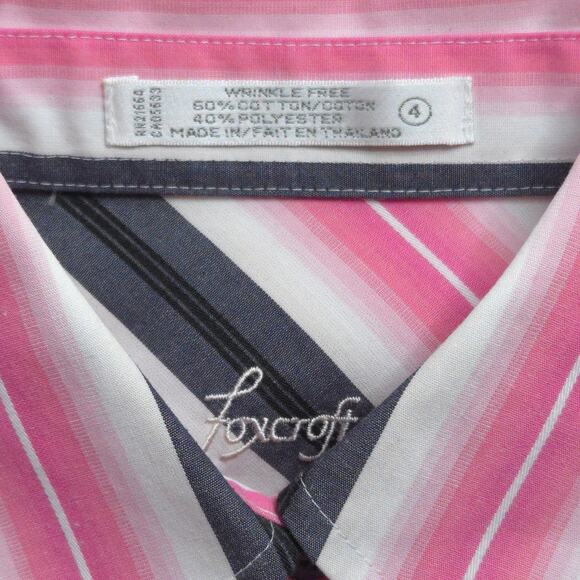 Foxcroft Women's Button Down Striped Shirt Size 4 Wrinkle Free - Picture 4 of 6